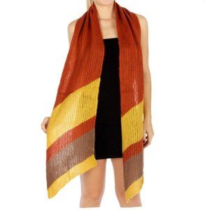 Pumpkin Stripe Knit Scarf